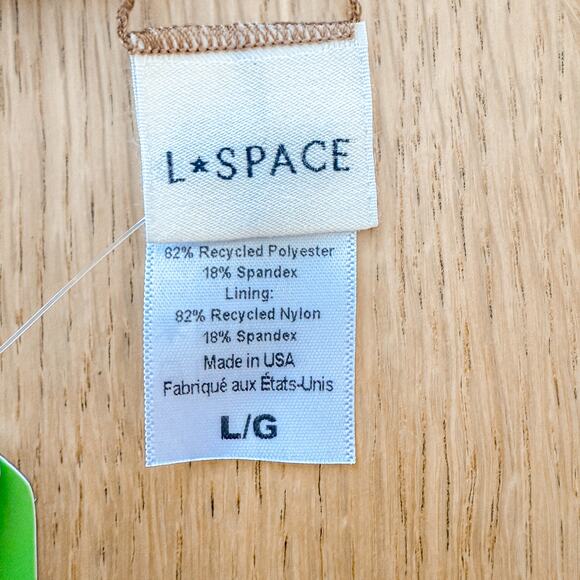 L*Space Bikini Top Womens Large Camel Brittany Ribbed Triangle Cut Swimwear NWT - Picture 5 of 6